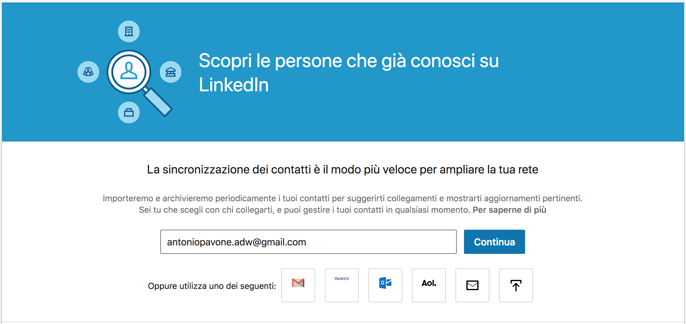 importa email